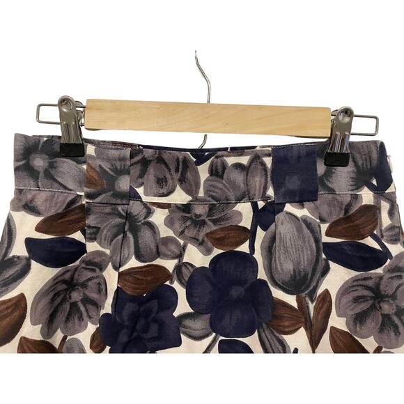 Boden Linen Pleated Pencil Skirt Floral Print Side Zip US 6R - Picture 3 of 7